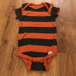 10/$10 Gerber Orange and Black Striped Onesie 6m